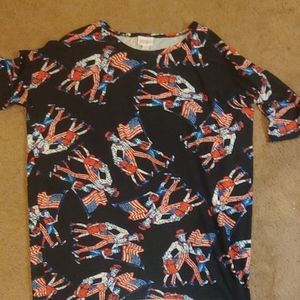 Lularoe 🦄 black uncle Sam Irma NWOT size XS🦄